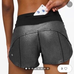 Lululemon Athletica Speed Up Shorts - Metallic Silver